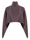 Lapointe Satin-effect Turtleneck Blouse In Brown