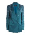 Lapointe Satin Embellished Blazer In Green