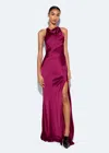 Lapointe Satin Halter Gown In Berry