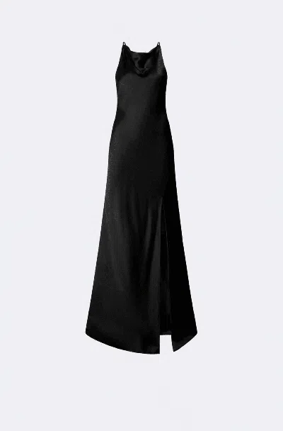 Lapointe Satin Halter Gown In Black