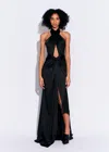 Lapointe Satin Halter Gown In Black