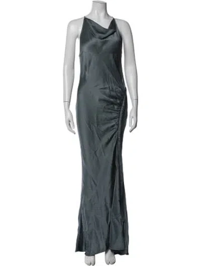 Pre-owned Lapointe Satin Long Dress In Blue