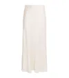 Lapointe Satin Midi Skirt In White