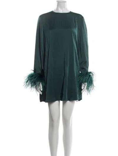 Pre-owned Lapointe Satin Mini Dress In Green