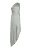 Lapointe Satin One-shoulder Dress In Blue