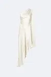 Lapointe Satin One Shoulder Dress In Cream