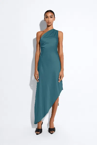 Lapointe Satin One Shoulder Dress In Slate