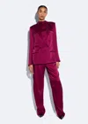 Lapointe Satin Relaxed Pleated Pant In Berry
