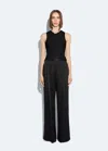 Lapointe Satin Relaxed Pleated Pant In Black