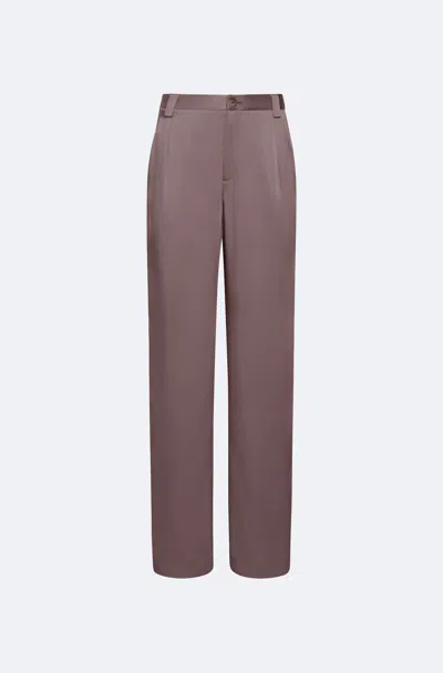 Lapointe Satin Relaxed Pleated Pant In Cinder