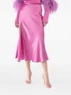 Lapointe Satin Split Midi Skirt In Pink