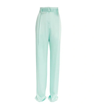 Lapointe Satin Straight-leg Trousers In Blue