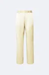 Lapointe Pleated Satin Tapered Pants In Butter