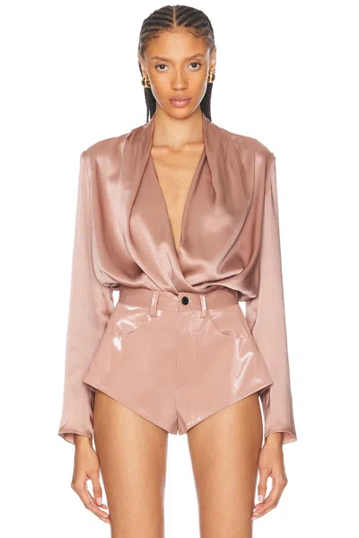 Lapointe Satin Wrap Top In Mauve