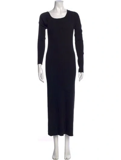 Pre-owned Lapointe Scoop Neck Long Dress In Black