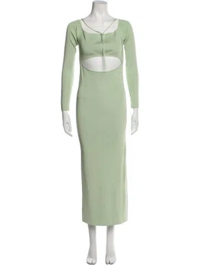 Pre-owned Lapointe Scoop Neck Long Dress In Green
