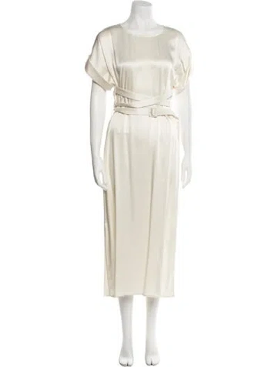 Pre-owned Lapointe Scoop Neck Long Dress In Neutral