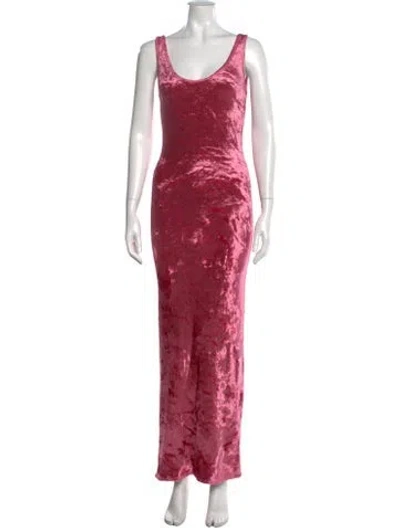 Pre-owned Lapointe Scoop Neck Long Dress In Pink