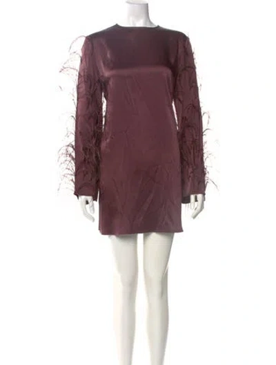 Pre-owned Lapointe Scoop Neck Mini Dress In Brown