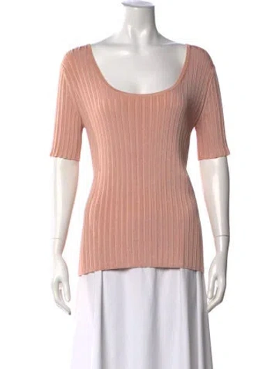 Pre-owned Lapointe Scoop Neck Short Sleeve Top In Pink