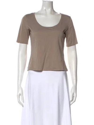 Pre-owned Lapointe Scoop Neck Short Sleeve T-shirt In Neutral