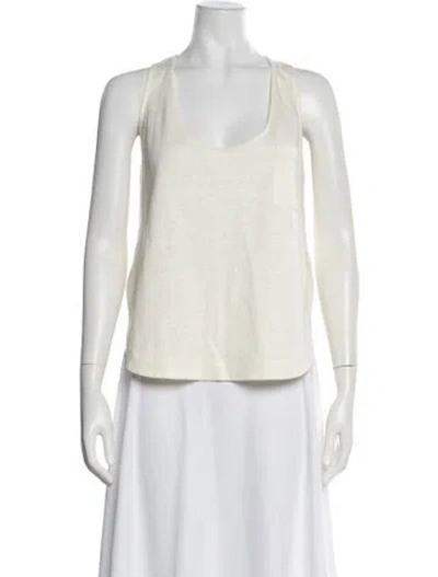 Pre-owned Lapointe Scoop Neck Sleeveless Top In White