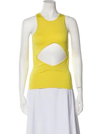 Pre-owned Lapointe Scoop Neck Sleeveless Top In Yellow
