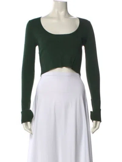 Pre-owned Lapointe Scoop Neck Sweater In Green