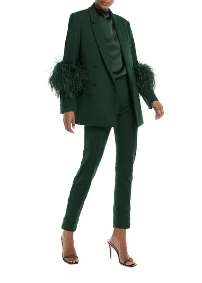 Lapointe Scuba Blazer With Feathers In Forest