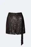 Lapointe Sequin Belted Shorts In Cacao