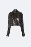 Lapointe Sequin Caftan Top In Cacao