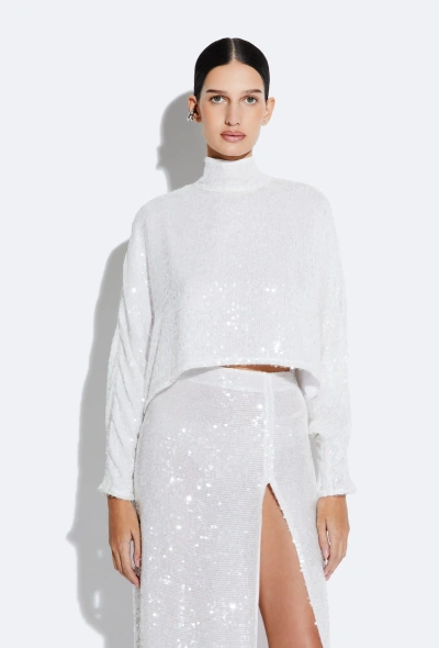 Lapointe Sequin Caftan Top In White