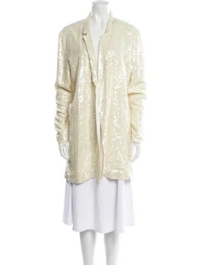 Pre-owned Lapointe Sequin Coat In Neutral