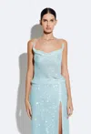 Lapointe Sequin Cowl Cami Top In Soft Blue