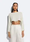 Lapointe Sequin Cropped Top In Cream