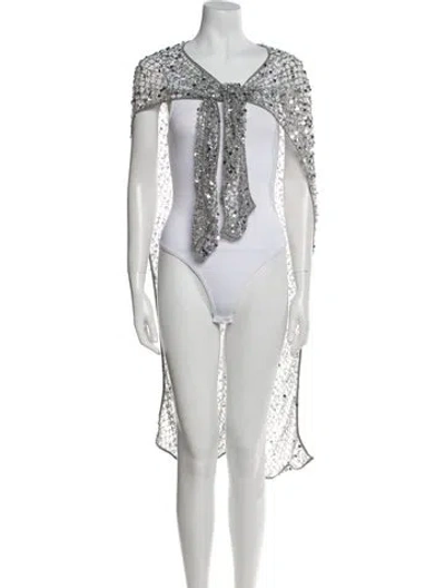 Pre-owned Lapointe Sequin Embellishments Cover-up In White