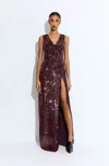 Lapointe Sequin High Waist Slit Maxi Skirt
