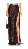 Lapointe Sequin High Waist Slit Maxi Skirt In Purple