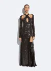 Lapointe Sequin Keyhole Gown In Cacao