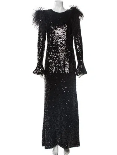 Pre-owned Lapointe Sequin Long Dress In Black