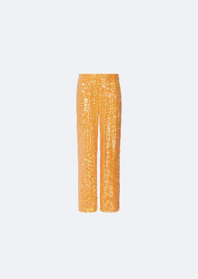 Lapointe Sequin Low Waisted Trouser In Burnt Orange