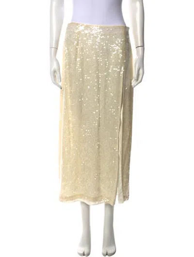 Pre-owned Lapointe Sequin Midi Length Skirt In Neutrals