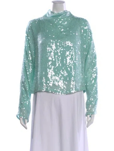 Pre-owned Lapointe Sequin Mock Neck Top W/ Tags In Multi