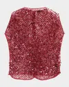 Lapointe Sequin Net Mesh Cape Top