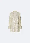 Lapointe Sequin Single Breasted Blazer In Cream