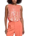 Lapointe Sequin-embellished Sleeveless Top In Orange