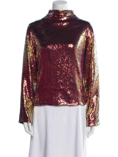 Pre-owned Lapointe Sequin Turtleneck Blouse W/ Tags