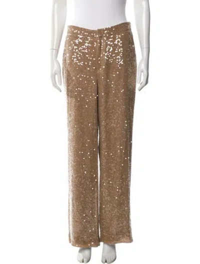 Pre-owned Lapointe Sequin Wide Leg Pants In Neutral