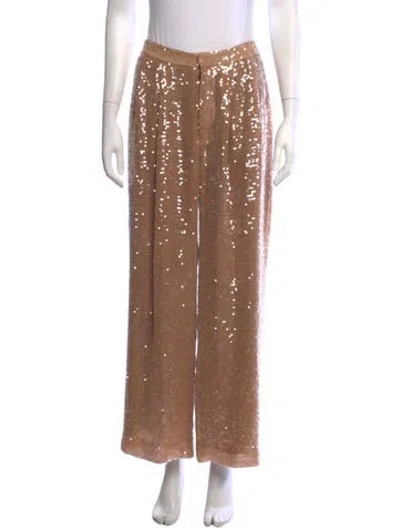 Pre-owned Lapointe Sequin Wide Leg Pants In Neutrals