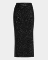 Lapointe Sequined Cashmere Midi Skirt In Black